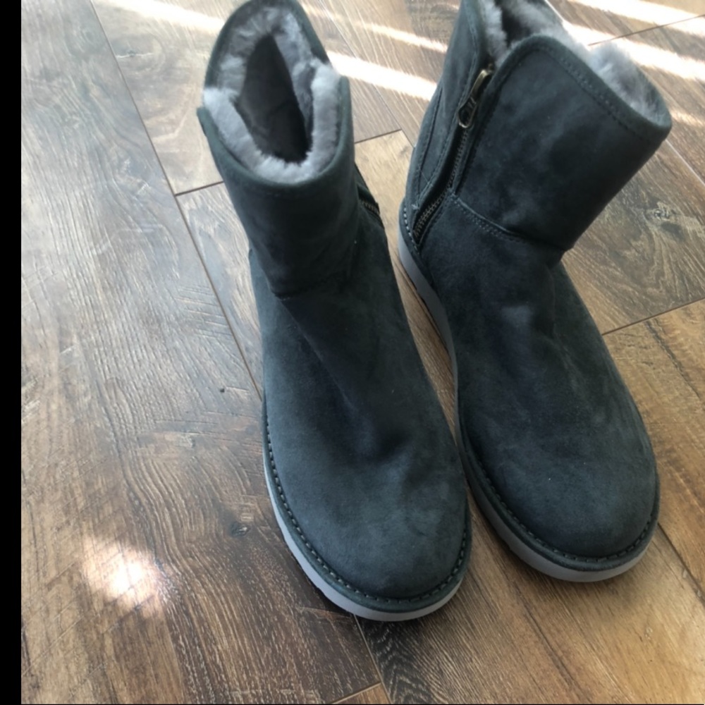 Authentic Gray Ugg Abree Mini Boots  sz 7
